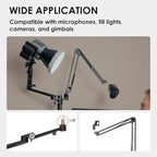TARION Modular Desktop Arm Set - 18"/45 cm Adjustable Arm with Spigot Mount for COB Lights + 29.4"/75 cm (Max) Mic Boom Stand for Microphone Compatible with 35 mm Rods - Titanrig Arm Y