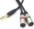 SiYear 1/4" TRS to Dual XLR Male Y Splitter Cable, 6.35mm Quarter inch Stereo to 2 XLR Male Breakout Microphone Cable Cord (1.5M/5FT)