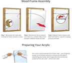 Frame It Easy 33 x 5 Black Grain Wood Frame (Derby)