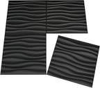 Art3d PVC Wave Panels for Interior Wall Decor, Antique Copper Textured 3D Wall Tiles, 19.7" x 19.7" (12-Pack)