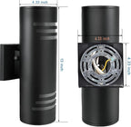 rosykite Dusk to Dawn Porch Lights Outdoor 2 Pack, Modern Exterior Lighting Fixtures 13In, Cylinder Outdoor Wall Lights Up Down Sconce Lighting for House Doorway, ETL Listed