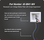 DATA COMM Electronics Media Plate with Duplex Surge Suppressor, White, 0 US