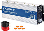 XYZ INVT 3000W Pure Sine Wave Inverter 12V to 120V AC, 6000W Peak Power, Power Converter for Solar System, Off-Grid Home, RV, Truck & Camping