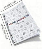 ADHD Cleaning Planner and Organizer, Spiral-Bound Home Management System with Daily, Weekly, Monthly Schedules, Chore Charts, Zone Cleaning Tasks, Laundry Checklist for Adults and Families