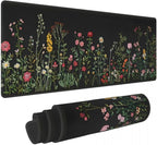 CANFLASHION Desk Pad,Office Desk Mat 31.5"×11.8" Large Gaming Mouse Pad,Durable Extended Computer Mouse Pad,Waterproof Thick Big Mouse Pads with Non-Slip Rubber Base Office Home Colorful Flowers