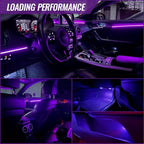 Ambient Lighting Car led Lights Interior, 43.3'' USB Powered Acrylic Neon Flexible Strip Model y Ambient Lighting kit with Remote APP,Dynamic RGB 2 in 1 Music Lights Sync for Inside car Decorations