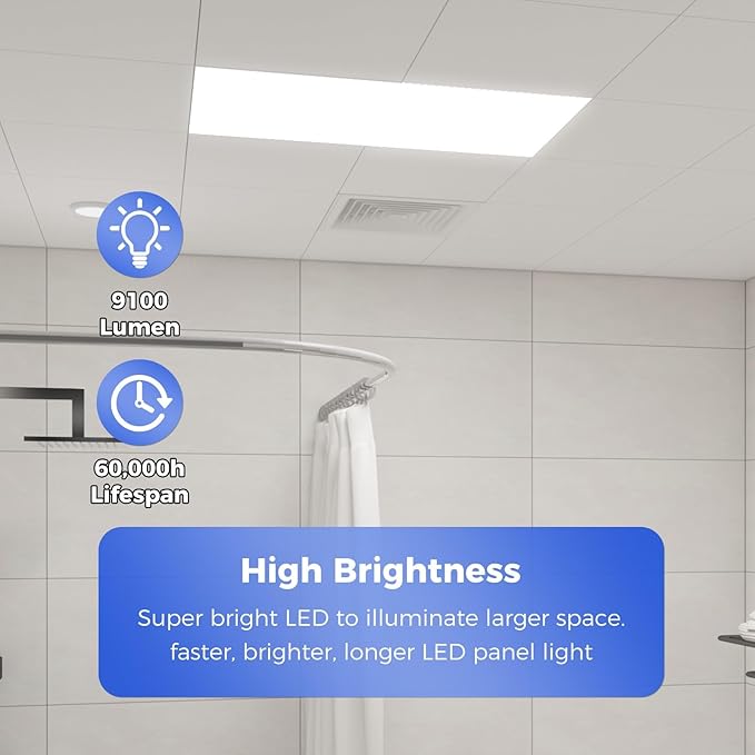 Aphyni 36 Pack 2x4 LED Flat Panel Light, Bright 9100LM Flush Mount Office Kitchen Ceiling Light Fixtures,Dimmable,Selectable 5 CCT 3000K/4000K/5000K/5700K/6500K, 5 Wattages 30W/40W/50W/60W/70W