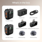 LIZHUZHONG Ai Mini Mic Wireless Lavalier Microphone System (2TX+2RX+Case), Magnetic & Clip-On Microphone for iPhone, Android, Vlogging, Studio-Quality Sound, 48H Battery, Ai Noise Cancelling