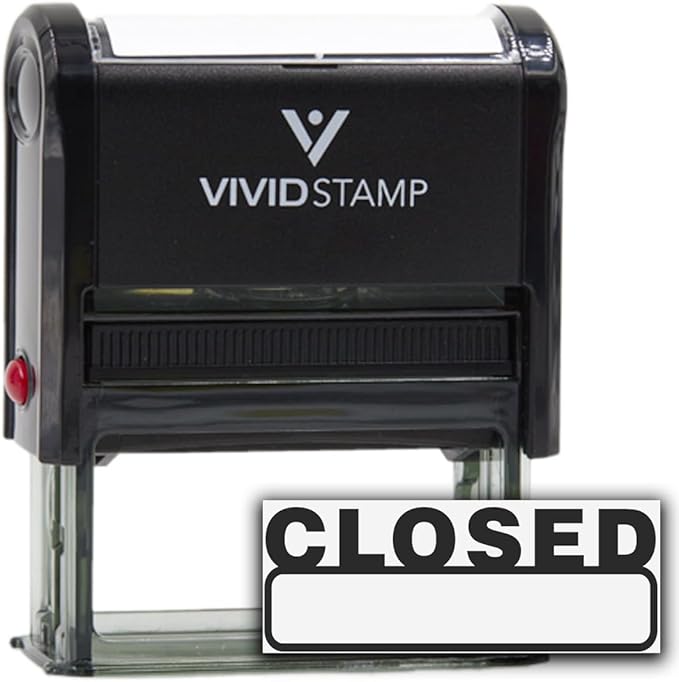 Basic Closed Self Inking Rubber Stamp (Black Ink) - Large