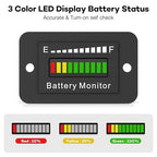12V 24V 36V 48V 60V 72V LED Battery Monitor Meter Battery Fuel Gauge Indicator ELMCONFIG BM210 Lead-Acid&Lithium ion Battery Tester for Golf CART Yamaha Club CAR EZGO Stacking Machine Motorcycle