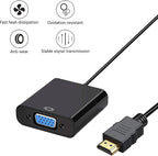 HDMI to VGA Adapter 10 Pack, Gold-Plated HDMI to VGA Converter (Male to Female), Compatible for Computer, Laptop, PC, Monitor, Projector, HDTV, Chromebook, Raspberry Pi, Roku, Xbox and More