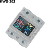 Noteflora LCD Digital Energy Meter With Voltage And Current Monitor, AC170-300V Power Voltmeter For Rail Mount, Compatible With KWS-302WF White(KWS-302)