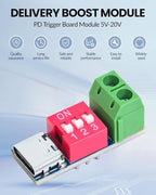 Seloky 4PCS USB-C PD/QC Fast Charge Trigger Module & Decoy Board - Dual-Port Voltage selector (5V/9V/12V/20V Output) Charger Power Delivery Boost Module
