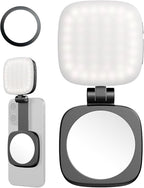 SmallRig Magnetic Selfie Light for iPhone, Phone Light with a Mirror, Instant Attachment for MagSafe, for Selfies, Video Conference, Vibe P48 Black