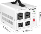 LVYUAN 2500 Watt Voltage Transformer Converter Step Up/Down Converter 110/120 Volt - 220/240 Volt with 2 US outlets, 2 Universal outlets and CE Certified,Circuit Break Protection