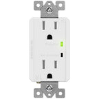TOPGREENER Surge Protector Receptacle with Grounding Indicator, Child Safe, Tamper-Resistant, Self-Grounding, 900 Joules, 2-Pole, 15A 125V, UL Listed, TGTRSS215R, White