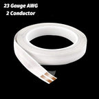 FRANKEVER 23Gauge Hidden Super Flat Audio Cable Suitable for Audio Wire LED Lighting Connection and Other Low Voltage Appliance Connection (Wire(50 ft)+2 ConnectorsD)