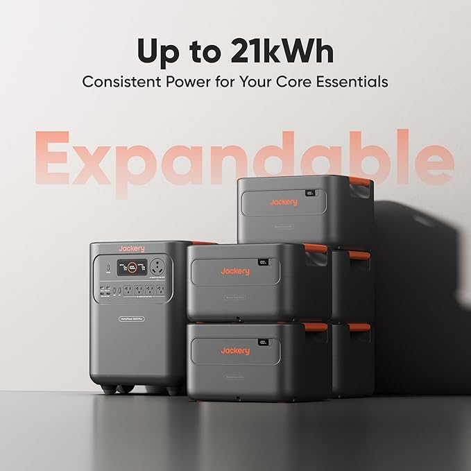 Jackery HomePower 3600 Plus Portable Power Station with Manual Transfer Switch, 3600W AC Output, 3584Wh LFP Solar Generator, Expandable up to 21kWh, Essential Home Backup for Home Use, Emergencies, RV
