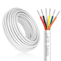 16 Gauge 6 Conductor Electrical Wire, 32.8FT White Stranded Low Voltage 16/6 Cable PVC Case, 16 AWG Tinned Copper 6 Wire Extension Power Cable for LED Lamp Lighting, Automotive