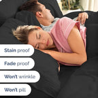 Full XL Bed Sheet Set - 4 Piece Extra Long Extended Full XL Sheets - Ultra-Soft, Breathable & Cooling - Fits 8” to 16" Mattress w/ Deep Pockets - 54" x 80" - Easy-Fit, Wrinkle & Fade Resistant - Black
