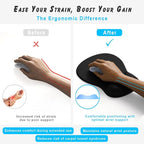 ErgoComfort Gel Wrist Rest Mouse Pad-Ergonomic Office Mousepad with Wrist Support-Non-Slip, Design Desk Accessories Mat for Home&Game Decor (06Rose Quartz)