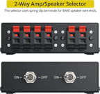 PROZOR 2-Zone Speaker Switch Box, 2-Way Amp/Speaker Selector with Independent A/B Control, Passive Stereo Switcher for Amplifier and Receiver, 150W RMS per Channel, Support 4–16Ω Speakers