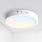 ASD LED 12" Round Flush Mount Ceiling Light Fixture, Low Profile Surface Lighting | 5CCT, Dimmable, Battery Backup, ETL Listed | 24W 2100LM 2700-6000K 120V | Kitchen, Hallway Lamp | White