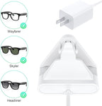 Charging Stand Dock Compatible with Ray-Ban Meta Smart Glasses - Glasses Charger for Wayfarer, Headliner, Skyler, Renewed, Oakley Meta HSTN, Portable Smart Glasses Charger Dock with Adapter (White)
