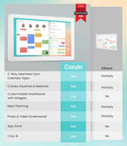 Cozyla Digital Calendar+ 2: 15.6'' Wall Planner Touch Screen Chore Chart Customize Dashboard Smart Electronic Calendar for Family Schedules Meal Planner Support App Store with Stand White
