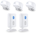 KCMYTONER Wireless Motion Sensor Door Chime, Entry Alert Chime for Business, Door Alarm,112LB Loud, Adjustable Volume and light brightness, for Home, Warehouse, Villa Security(3Sensors& 2Receiver)