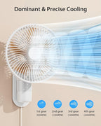 AURATHEA 10” Small Wall Mount Fan with Light and Remote Control, RV FAN with Powerful Airflow,90° Oscillating, 4 Speeds, Timer, 180° Adjustable Tilt, for Home/RV, Bedroom, Small Space Applications