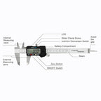 SCITOOLS Digital Caliper 0-6" Measuring Tool with Metal Ruler, Micrometer Caliper with Auto-Off Feature, Interchangeable Between inches and millimeters for DIY/Household and 3D Printing, Black