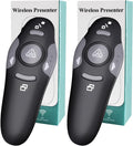 (2 Units) Wireless Presentation Clicker for PowerPoint, Wireless Presenter Remote with Laser Pointer Slide Clickers for Mac/Windows/Linux, Computer/Laptop, Google Slide/PPT/Keynote