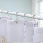 Shower Curtain Hooks, Goowin Shower Curtain Rings, Stainless Steel Shower Curtain Hooks Rust Proof Free Sliding Double Shower Hooks for Curtain, Shower Curtains & Liners (White)