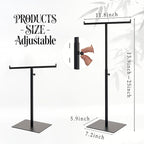 Purse Display Stand Jewelry Towers - 2 Pack Purse Stand Handbag Bag Display Black Tabletop Stainless Steel Hook Hanging Jewelry Stands for Necklaces Organizer Adjustable Height Home Store Boutique