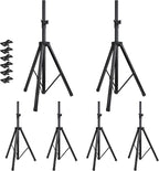 Howonder Speakers Stands,6 Packs,PA Speaker Stand,Speaker Tripod Stand,Adjustable Height from 40 to 66 Inches,Hold up to 110lbs,Black