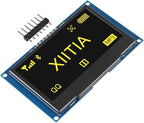 XIITIA 2pcs 2.42 inch 128x64 OLED LCD Display Module SSD1309 7 Pin SPI/IIC I2C Serial Interface for Arduino UNO R3 (Yellow Light)