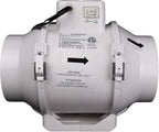 VENTS-US TT Silent 125-5" Inline Duct Fan, 199 CFM, 2-Speed Built-In Switch, For High Static Pressure Duct Applications