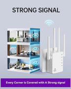 2026 WiFi Extender Signal Booster for Home, 10X Faster New Wireless Long Range Amplifier, Covers up to 13888 sq.ft, WiFi Repeater with Ethernet Port & EasyMesh, Easy Setup