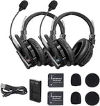 SYNCO XTalk XMax2 Wireless Intercom Headset System with Dual-Ear Design Telephone Headsets Communication System Random Master Device,2.4GHz Full Duplex 500 M/1640 FT Real-time Monitoring