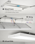 Sunco 1x4 LED Flat Panel Light Fixture 50W Selectable Brightness 3750/5000/5700LM Selectable Color Temperature 3500K/4000K/5000K 0-10V Dimming Matte White Drop Ceiling Office Lights ETL 2 Pack