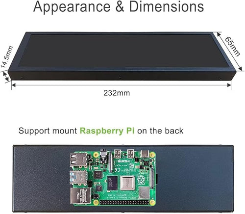 8.8 Inch PC Temperature Display, PC Sensor Panel Display, Computer Temp Monitor, IPS USB Mini Screen, AIDA64 CPU RAM DataTemperature Monitor for ARGB Computer Case Secondary Screen