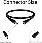 5.5mm x 2.1mm 1.6FT DC Power Extension Cable Male to Female 12V/24V 14AWG DC Connection Cable for CCTV Surveillance Camera Amplifiers LED Strip Lights Solar Panels Energy Storage Power Supply 2 pcs
