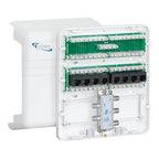 ICC Compact Plastic Structured Media Enclosure, Small Media Enclosure Box with CAT5e 8-Port PoE++, 1x8 Bridged Telephone, & 1x4 Video, 7.5 x 6.5 x 3.5 Inch, UL Listed TAA Compliant, ICRDSMMBK1