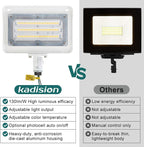 kadision LED Flood Light 50W/40W/30W, 3CCT 3000K/4000K/5000K Selectable, Dusk-to-Dawn Photocell, IP65 Waterproof Adjustable Knuckle Mount Security Lights, 100-277V ETL Listed, White 1-Pack