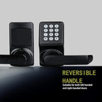 Keyless Entry Door Lock with Handle - IC Card and Anti-peep Password - Easy Installation for Home, Hotel - Matte Black