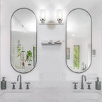 Unicozin 2 Light Vanity Lights, Brushed Nickel Wall Sconce Light with Clear Glass, Bathroom Light Fixtures, Wall Lights for Mirror, Living Room, Bedroom, Hallway, E26 Base (Bulbs Not Included)