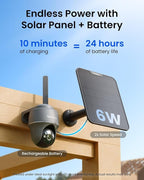 REOLINK 4K 4G LTE Cellular Security Camera, 8MP No WiFi Solar Powered, Pan Tilt 360° with Smart Detection, Color Night Vision, Local Storage, SIM+32GB SD Card Included, Go PT Ultra-Grey+Solar Panel 2
