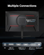 KTC 24 Inch Curved 240Hz Gaming Monitor, FHD 1500R Curved Computer Monitor 1080P, 3000:1 Contrast, Adaptive Sync, HDR, MPRT 1ms, HDMI DisplayPort, Low Blue Light, Tilt, VESA Mount, H24S17P