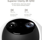 VSTARCAM Dual Lens Indoor Security Camera, 2K QHD with 10X Zomm, 360° Pan-Tilt 2.4GHz with Color Night Vision, Motion Detection, Real-time Alerts, 2-Way Audio, Cloud & SD Card Storage(up to 256GB)